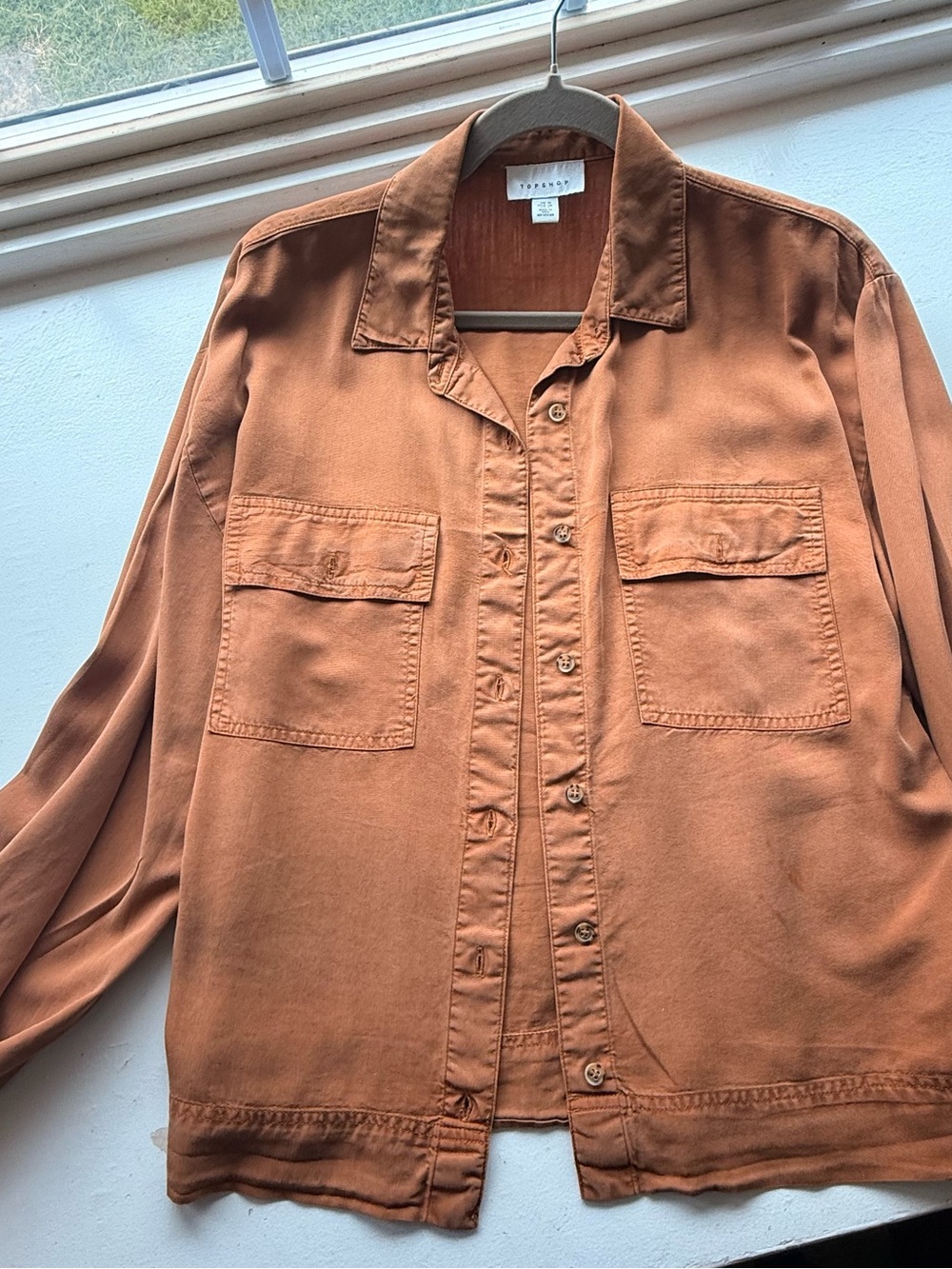 Vintage Rust Brown Button-Up  Shirt